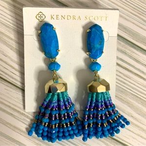 Kendra Scott blue dove tassel earrings